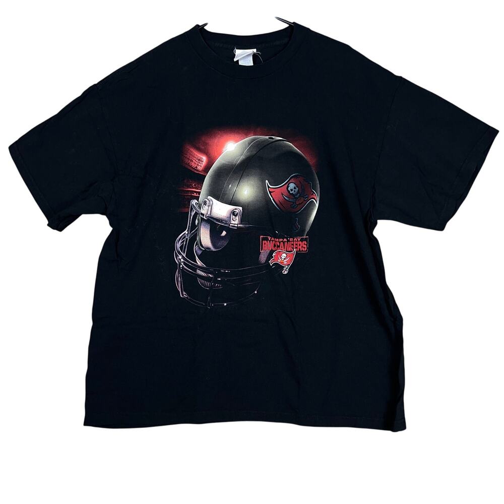 NFL Mens Shirt Black Crew Neck Tampa Bay Buccaneers Short Sleeve 100% Cotton XL